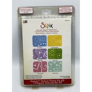 SIZZIX Texture Plates 6 texture designs Kit #3 654841 NEW